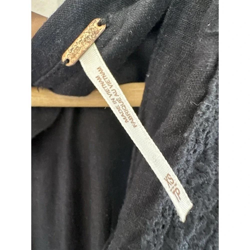 Free People Style‎ Black Wide Leg Jumpsuit XS  Boho Minimalist Flowy Relaxed